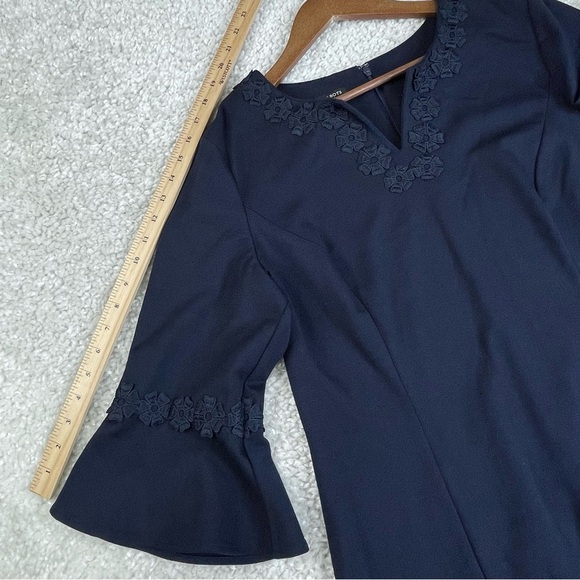 Talbots EMBROIDERED FLOUNCE-SLEEVE SHIFT DRESS Event Wedding Guest Party 14P - Picture 10 of 12